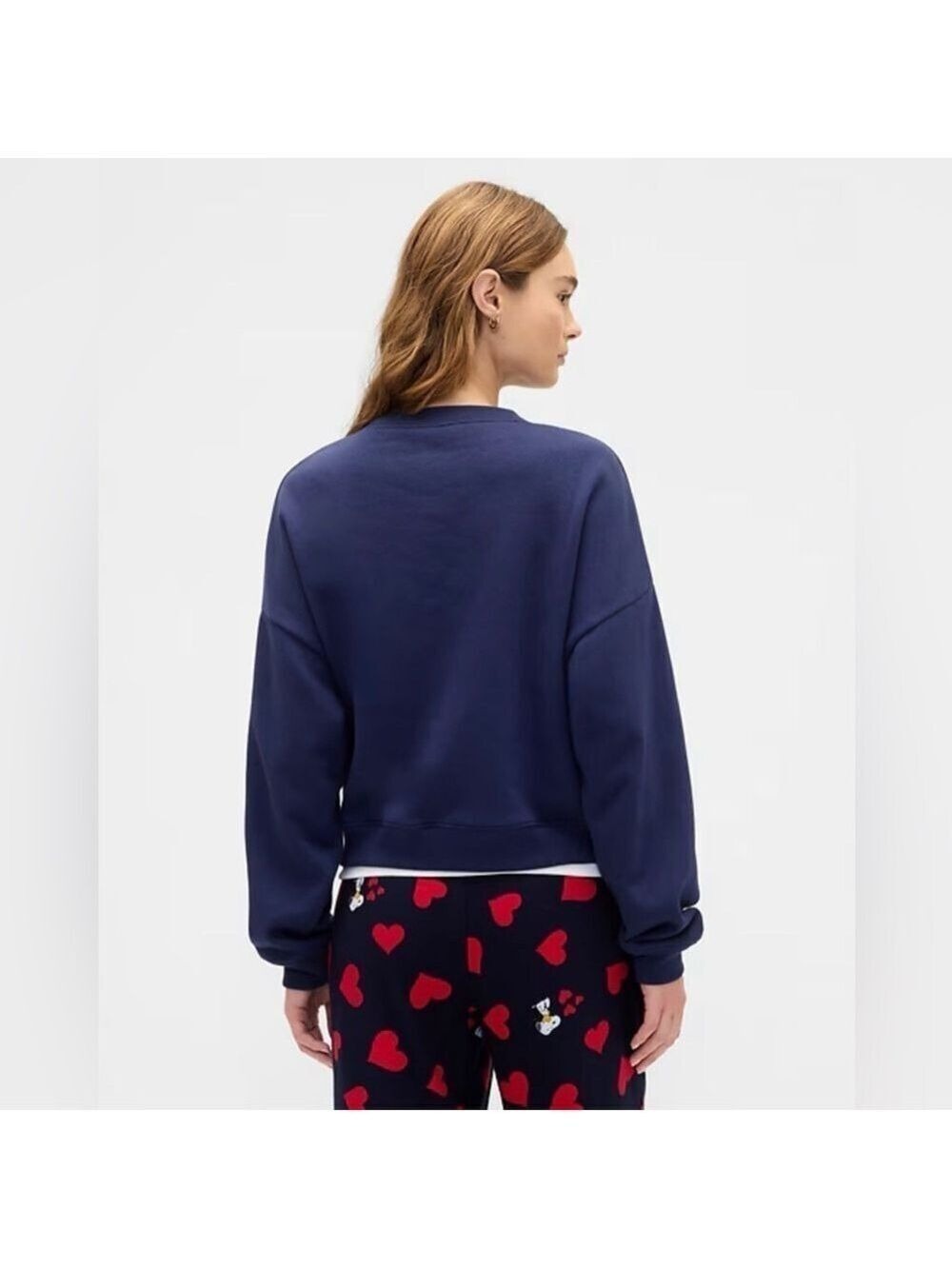Gap Novelty Snoopy Peanuts Oversized Wedge Gap Logo Sweatshirt Love NWOT XL - Picture 2 of 5